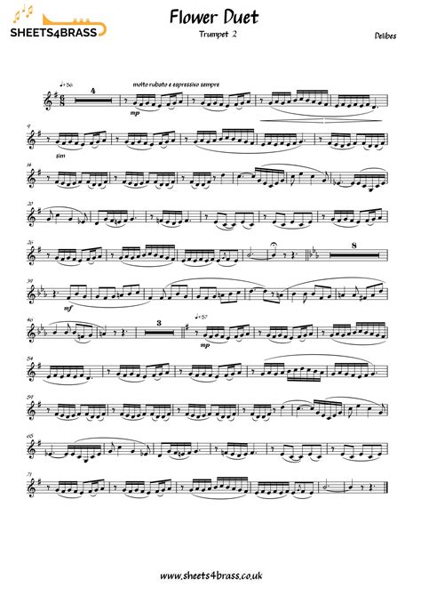 Flower Duet Sheet Music For Brass Sheets4brass