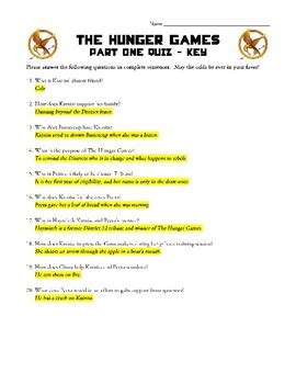 The Hunger Games Part 1 Quiz By Katie Benassi TPT