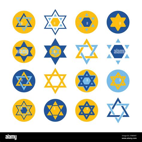 Star Of David Colorful Icon Set Jewish Symbol Stock Vector Image And Art