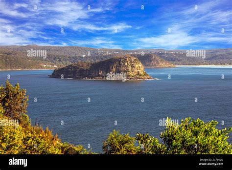 Lion Island From Barrenjoey Lighthouse Sydney Nsw Australia Stock Photo