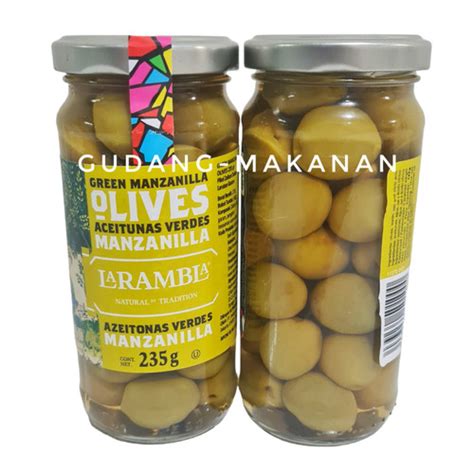 Jual La Rambla Whole Green Manzanilla Olives 235gr Buah Zaitun Utuh