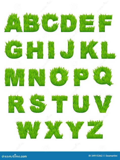 Lettres D Herbe Verte D Alphabet Illustration De Vecteur Illustration