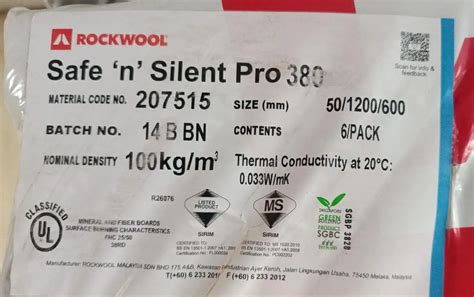 Jual Peredam Rockwool Safe N Silent Pro Density Kg M Original