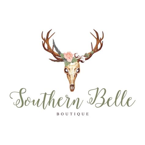 Southern Logo Deer Skull Logo Cotton Logo Southern Boutique Logo