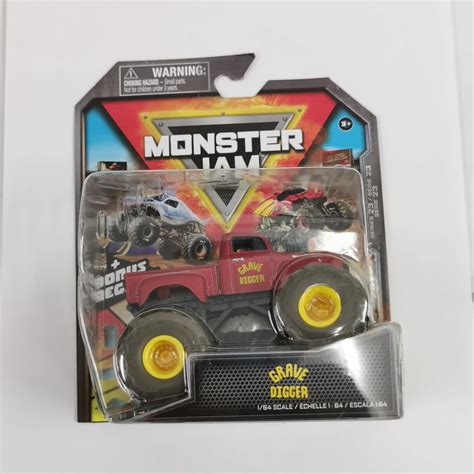 MERAH Hot Wheels Monster Jam GRAVE DIGGER PICKUP Red Mix Spin Master Shopee Philippines