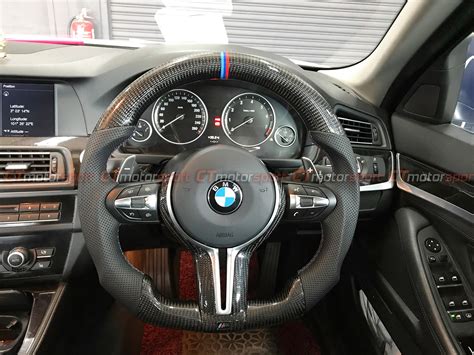 BMW F10 F30 G20 G30 Installed Carbon Fibre Steering With Rev Meter