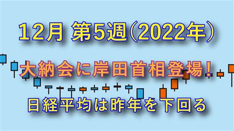 12月第5週 大納会に岸田首相登場！！ 日経平均は昨年を下回る Munoの個人投資とお金のはなし