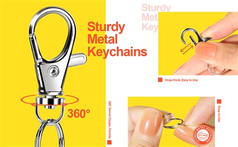 Amazon Pcs Metal Swivel Snap Hooks With Key Rings Leobro