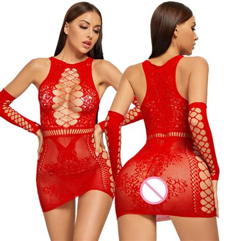 Vêtements Femme Robe Sexy en résille Lingerie érotique nuisette en