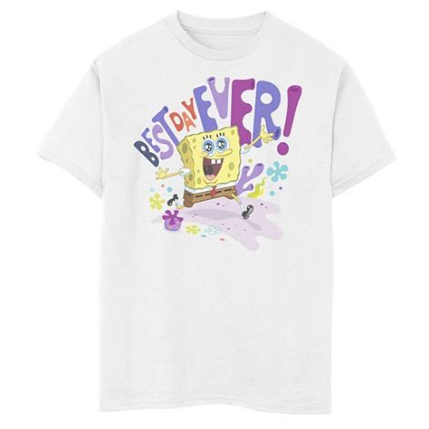 Boys 8 20 Spongebob Squarepants Sponge On The Run Best Day Ever Graphic Tee