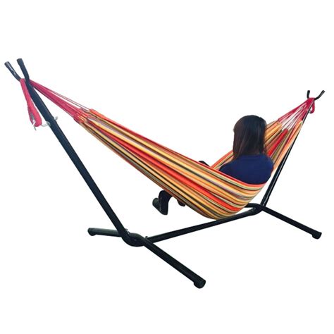 Portable Hammock with Stand, Patio Double Hammock with Carrying Bag ...