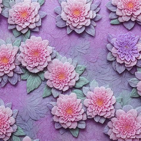 Flower Decoration Realistic Seamless Abstract Pattern Floral Random