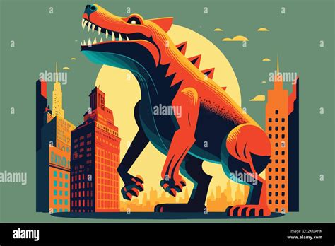Dogzilla Vector Illustration Stock Vector Image And Art Alamy