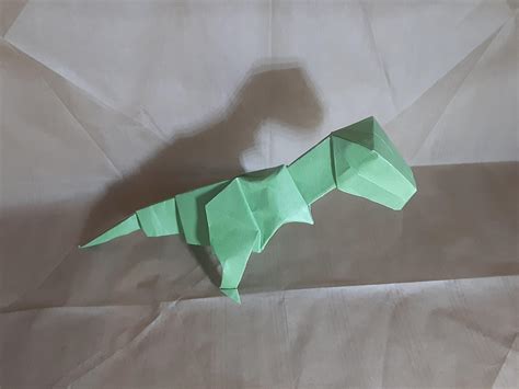 Origami T Rex Designed By Jo Nakashima And Folded By Me From One Uncut