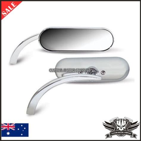 Chrome Custom Mini Oval Rear View Mirror Harley Sportster Dyna Softail