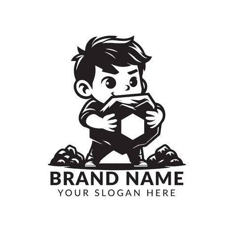 Premium Vector | Vector strong cute kid logo