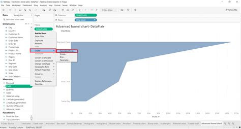 Tableau Funnel Chart Creating Stepped Advanced Funnel Chart Dataflair