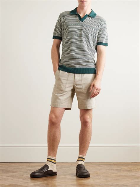 Mr P Straight Leg Cotton Twill Cargo Shorts For Men Cotton Twill