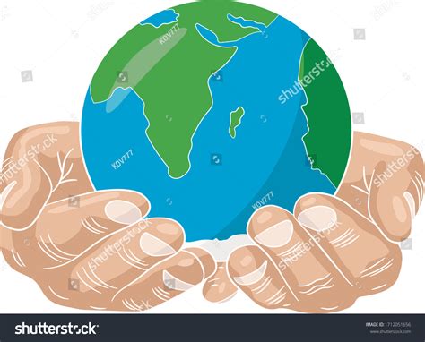 Human Hands Holding Globe Earth Palm Stock Vector Royalty Free 1712051656