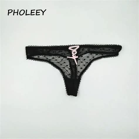 Pholeey New Arrival Female Thong Sexy Lace G String Breathable