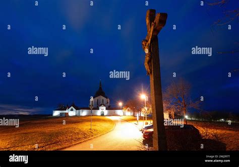 Zdar Nad Sazavou Czech Republic 12th Feb 2024 A Cross Can Be Seen