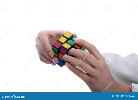 Rubik S Cube In Hand Stock Photo Image Of Intelligence