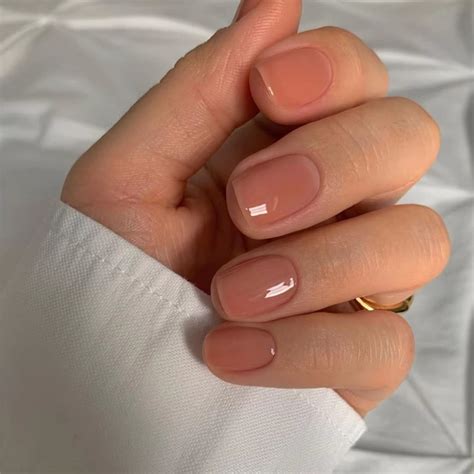 Short Press On Nails Square Shape Fake Nails Nude Pink