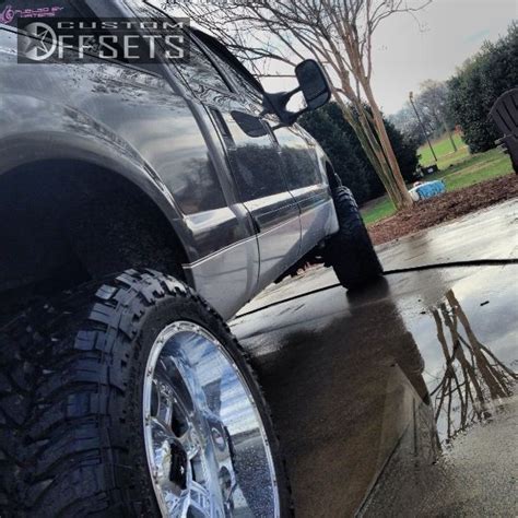 Wheel Offset 2002 Ford F 250 Super Duty Aggressive 1 Outside Fender Leveling Kit Custom Rims