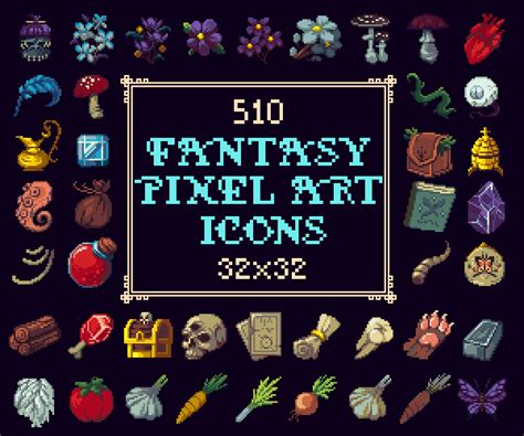 Updates And New Icons For Pixel Fantasy Icon Pack 32x32 Fantasy Pixel