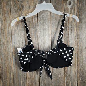 Old Navy Swim New Old Navy Black White Dot Knotted Bikini Top Poshmark