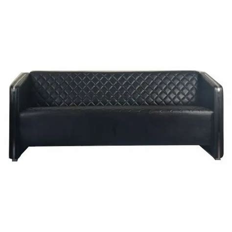 Black Modern Designer Leather Three Seater Office Sofa 5 Inch At Rs