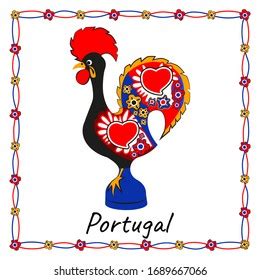 Decorated Portuguese Rooster Symbol Portugal Vector Stock Vector ...