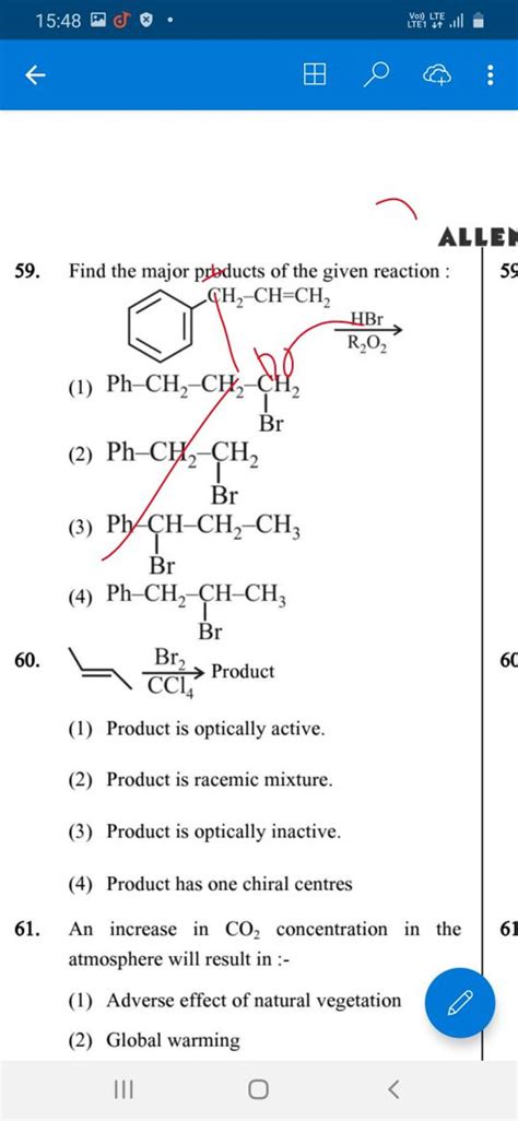 Find The Major Products Of The Given Reaction Filo