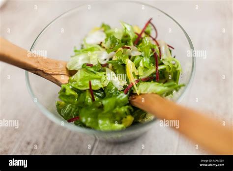 Fresh Green Salad Stock Photo Alamy