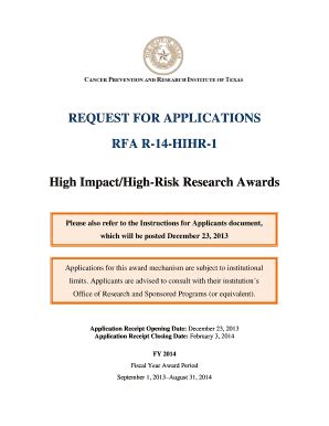 Fillable Online Request For Applications Rfa R Hihr High Impact