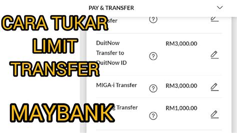 Tutorial Mudah Bagaimana Cara Untuk Tukar Transfer Limit Maybank Secara