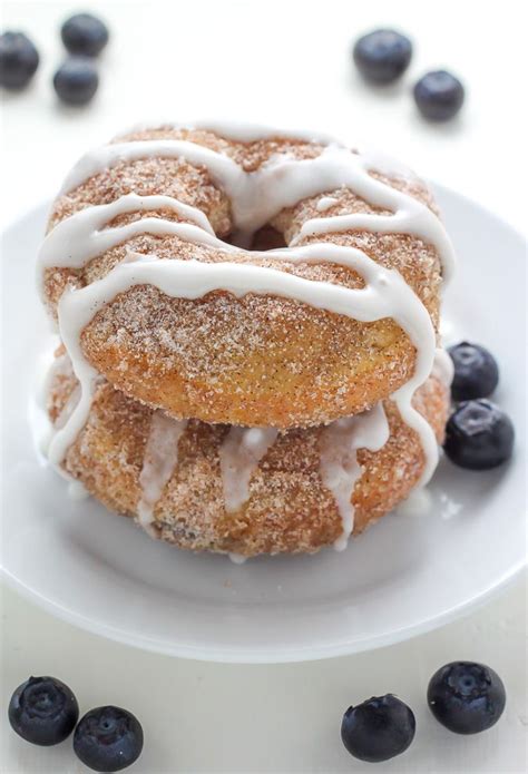 Blueberry Cinnamon Sugar Donuts With Vanilla Glaze Oh Man These Are Amazing Baking Sweets