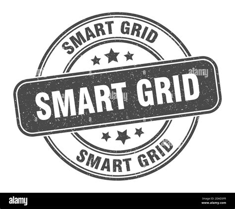 Smart Grid Stamp Smart Grid Sign Round Grunge Label Stock Vector