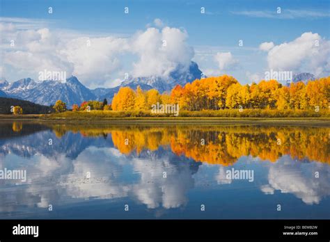 Oxbow Bend At Sunrise Snake River Grand Teton Npwyoming Usa Stock