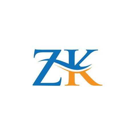 Zk Letter Logo Initial Zk Letter Business Logo Design Vector Template