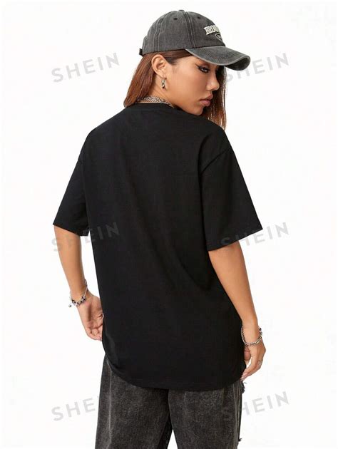 Shein Coolane Camiseta Feminina De Tamanho Grande Gr Ficos Y K Para