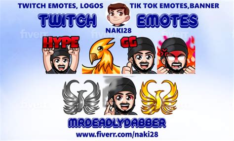 Create Custom Twitch Emotes Tik Tok Emotes And Badges By Naki28 Fiverr