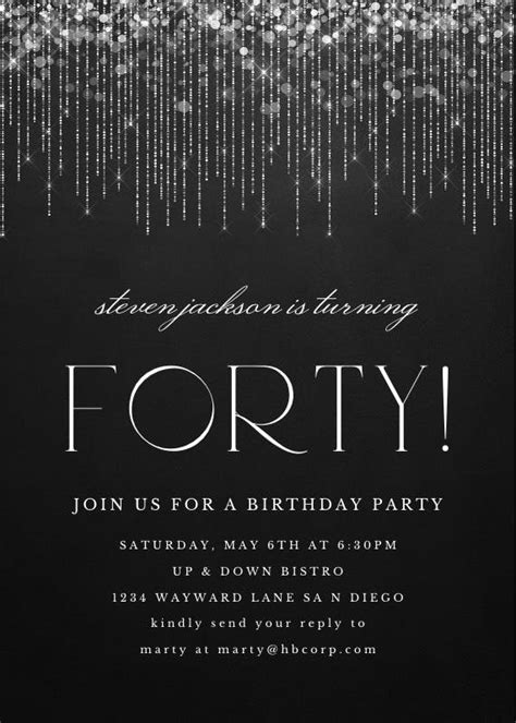 Glitter Birthday Birthday Invitation Template Greetings Island