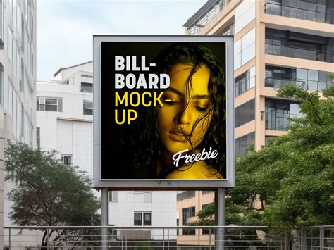 Free Outdoor Advertising Square City Billboard Mockup PSD Designbolts