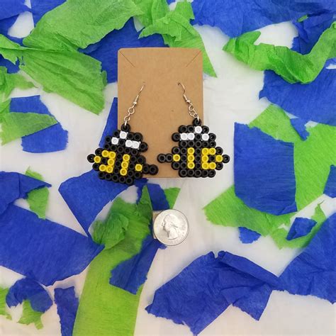 Bee Dangle Perler Earrings Etsy