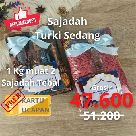 Jual Souvenir Tahlilan Sajadah Turki Tebal Mc Ukuran Sedang Sofenir