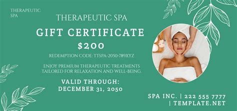 Free Therapeutic Spa T Certificate Template Edit Online And Download