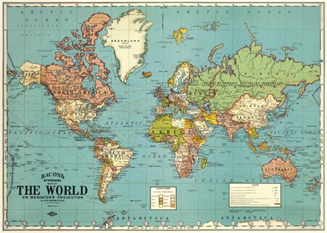 Affiche Carte Du Monde Vintage Pastel Shop