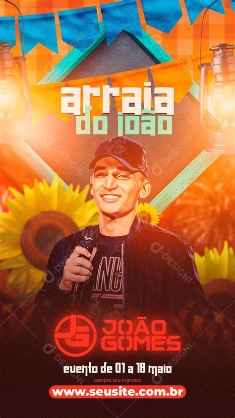 Flyer Arraiá João Gomes Festa Junina Social Media PSD Editável