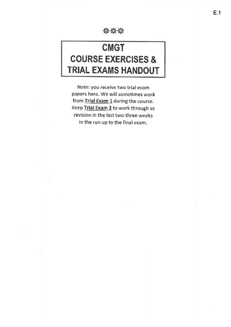 3 CMGT Course Exercises Trial Exams Term2 1 L CMGT COURSE